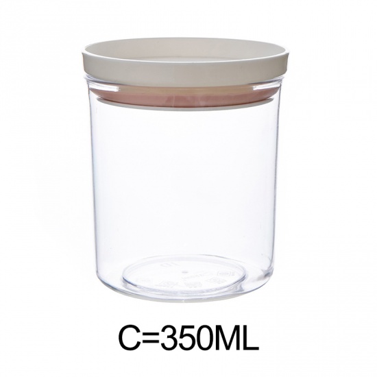 Imagen de ( 350ml ) Plastic Sealed Jar Food Storage Bottle Cylinder Transparent 10cm x 8.5cm, 1 Piece