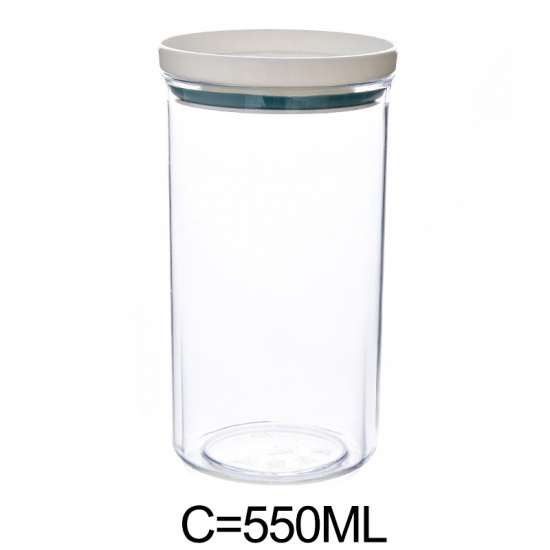 Imagen de ( 550ml ) Plastic Sealed Jar Food Storage Bottle Cylinder Transparent 15cm x 8.5cm, 1 Piece