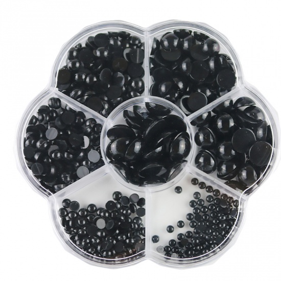 Picture of Black - 500pcs Plastic Toy Doll Making Craft Eyes 12mm Dia - 3mm Dia
