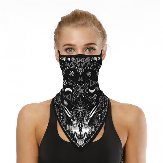 Immagine di White & Black - Triangle Scarf Bandana Face Mask Magic Scarf Headwrap Balaclava, Seamless Face Cover Neck Gaiter for Men&Women Outdoor Activities