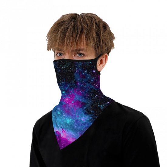 Picture of Blue & Purple - Triangle Scarf Bandana Face Mask Magic Scarf Headwrap Balaclava, Seamless Face Cover Neck Gaiter for Men&Women Outdoor Activities