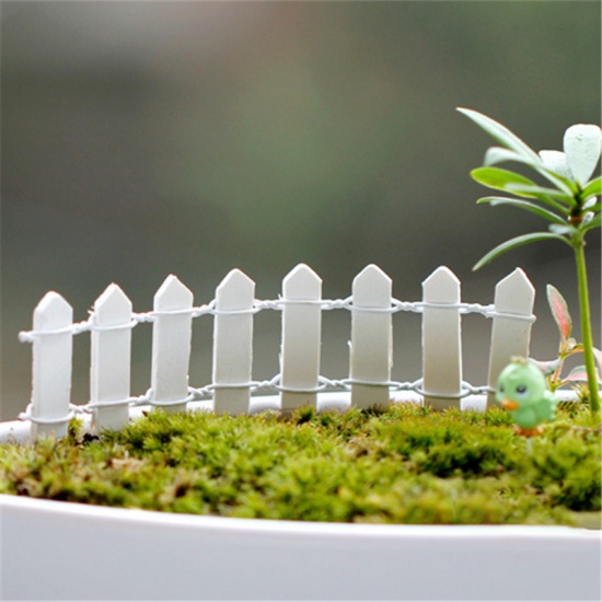 Picture of White - Lattice Wooden Fence Mini Signs Fairy Dollhouse Garden Plant Figurine Decor Ornament Landscape Miniatures,10 Pcs