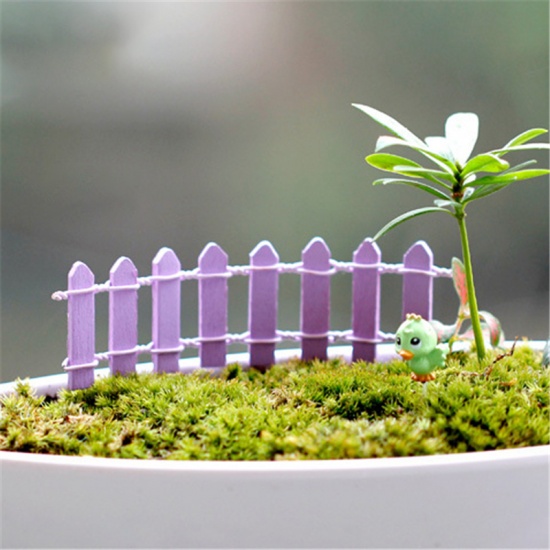 Picture of Purple - Lattice Wooden Fence Mini Signs Fairy Dollhouse Garden Plant Figurine Decor Ornament Landscape Miniatures,10 Pcs