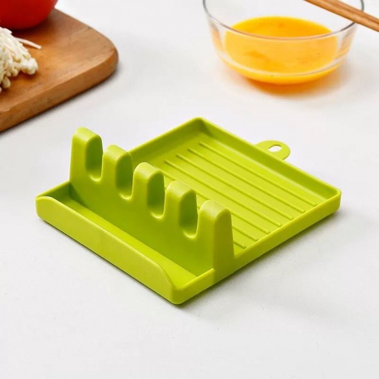 Изображение Green - household soup spoon pad chopsticks pot lid storage kitchen rack
