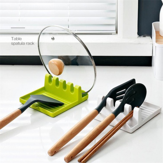 Изображение Green - household soup spoon pad chopsticks pot lid storage kitchen rack