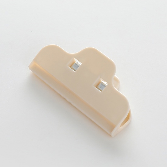 Picture of Beige Household Plastic Anti-Tail Clip Large Food Preservation Moisture-Proof Sealing Bag Clip，10 Pcs