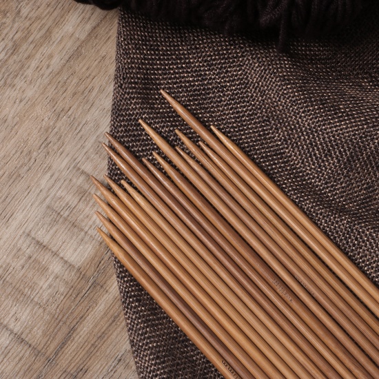 Immagine di Natural - 4mm Bamboo Double Pointed Knitting Needles Coffee 36cm long（4 Pcs/Set），4 Sets