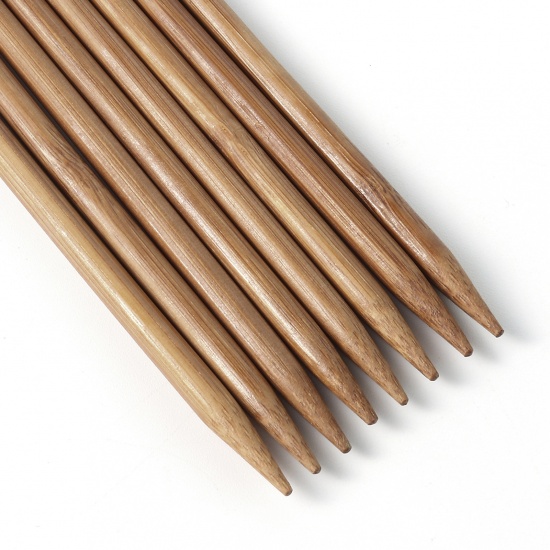 Imagen de Natural - 9mm Bamboo Double Pointed Knitting Needles Coffee 36cm long（2 Pcs/Set），4 Sets