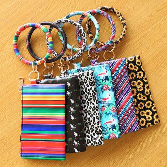 Immagine di Multicolor - Bracelet Hang Wallet Coin Purse Clutch Comstic Makeup Bag Tassel Wristlet Keychain