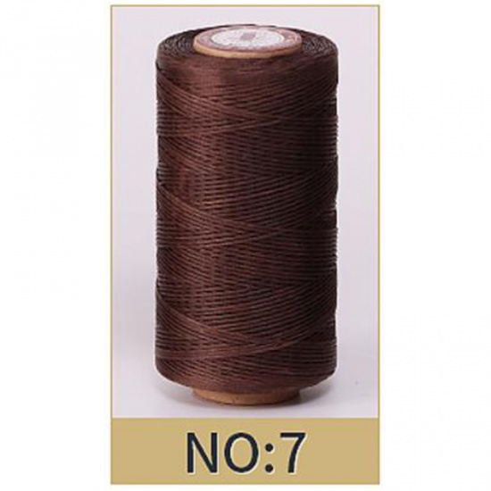Picture of Coffee - 50M 150D 0.8MM Leather Waxed Thread Cord for DIY Handicraft Tool Hand Stitching Thread Flat Waxed Sewing Line，2 Rolls
