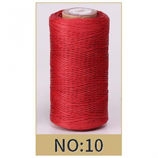 Immagine di Deep Red - 50M 150D 0.8MM Leather Waxed Thread Cord for DIY Handicraft Tool Hand Stitching Thread Flat Waxed Sewing Line，2 Rolls