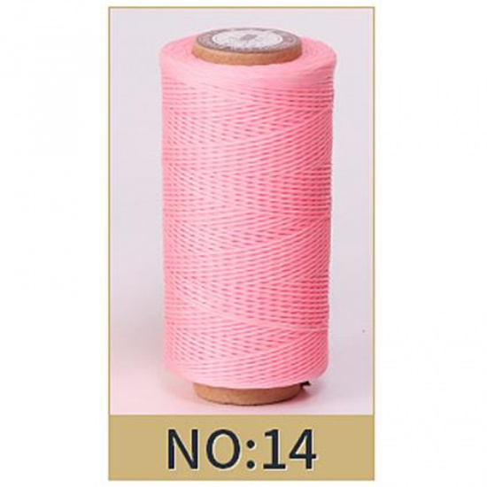 Image de Rose - 50M 150D 0.8MM Cordon de fil ciré en cuir pour outil d'artisanat bricolage Fil de couture à la main Ligne de couture cirée plate ， 2 rouleaux