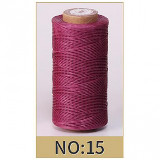 Image de Fuchsia - Cordon de fil ciré en cuir 50M 150D 0.8MM pour outil d'artisanat bricolage Fil de couture à la main Ligne de couture cirée plate ， 2 rouleaux