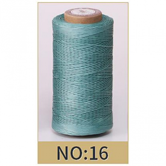 Image de Vert bleu - 50M 150D 0.8MM Cordon de fil ciré en cuir pour outil d'artisanat bricolage Fil de couture à la main Ligne de couture cirée plate ， 2 rouleaux
