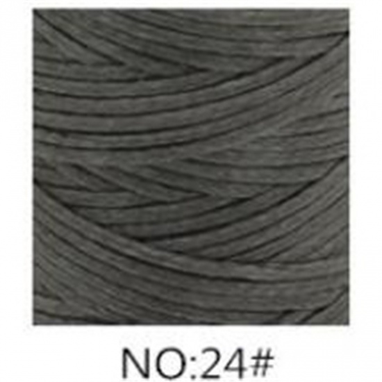 Image de Gris foncé - 50M 150D 0.8MM Cordon de fil ciré en cuir pour outil d'artisanat bricolage Fil de couture à la main Ligne de couture cirée plate ， 2 rouleaux