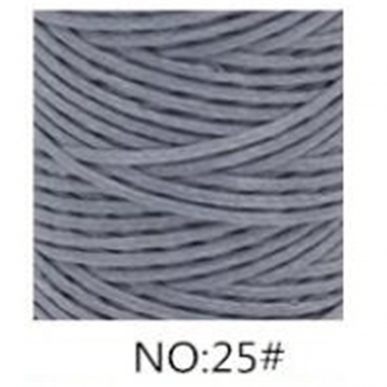 Image de Français gris - 50M 150D 0.8MM Cordon de fil ciré en cuir pour outil d'artisanat bricolage Fil de couture à la main Ligne de couture cirée plate ， 2 rouleaux