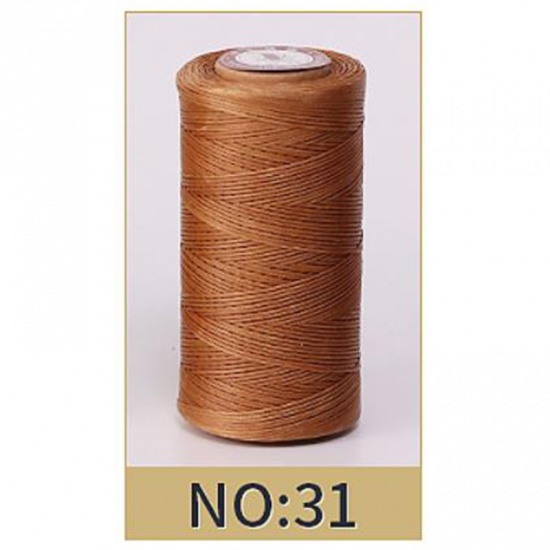 Picture of Golden Brown - 50M 150D 0.8MM Leather Waxed Thread Cord for DIY Handicraft Tool Hand Stitching Thread Flat Waxed Sewing Line，2 Rolls