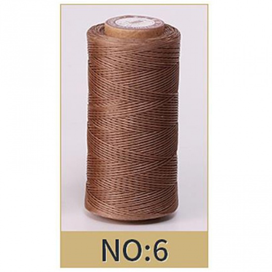 Picture of Brown - 260M 150D 0.8MM Leather Waxed Thread Cord for DIY Handicraft Tool Hand Stitching Thread Flat Waxed Sewing Line，1 Roll