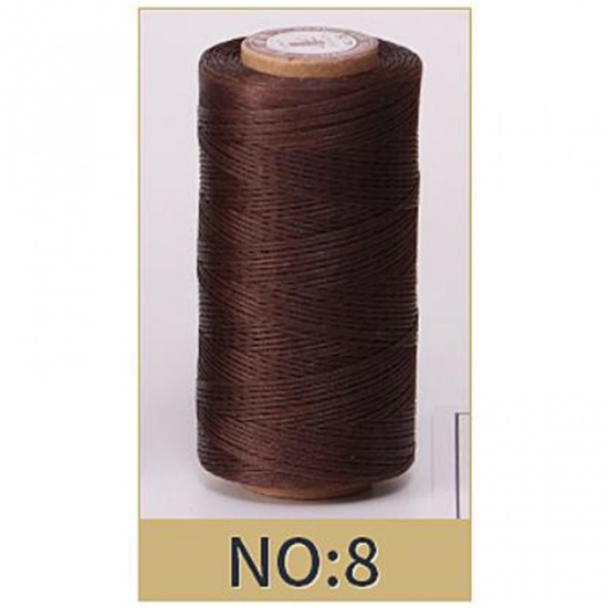 Picture of Dark Coffee - 260M 150D 0.8MM Leather Waxed Thread Cord for DIY Handicraft Tool Hand Stitching Thread Flat Waxed Sewing Line，1 Roll