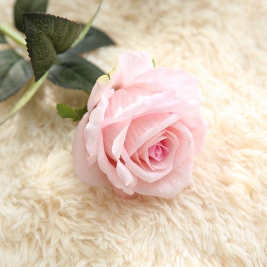 Imagen de Light Pink - Silk Peony Bouquet Fake Plants Artificial Roses Flower DIY Wedding Party Home Decorations 51cm long，1 stick