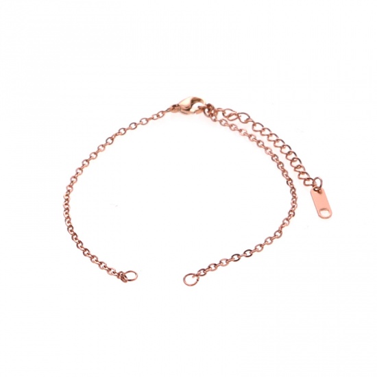 Picture of Stainless Steel Bracelets Rose Gold Adjustable 18cm(7 1/8") long, 1 Piece