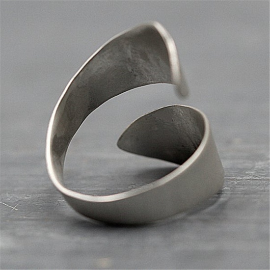 Picture of Brass Open Adjustable Rings Silver Plated Drawbench Twist Mountain 1 Piece                                                                                                                                                                                    