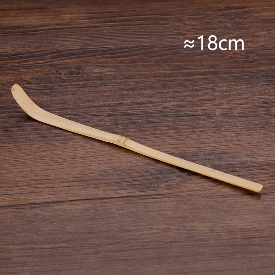 Immagine di Natural - Handmade Wood Tea Leaf Matcha Sticks Spoon Teaware White Bamboo Kitchen Tool Spice Gadget Cooking Utensil Accessories