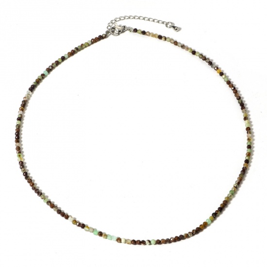 Picture of 1 Piece (Grade A) Tsavorite ( Natural ) Beaded Necklace Multicolor Round Faceted 41cm(16 1/8") long
