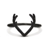 Bild von Messing Weihnachten Uneinstellbar Ring Schwarz Geweih 17.3mm（US Größe:7), 1 Stück