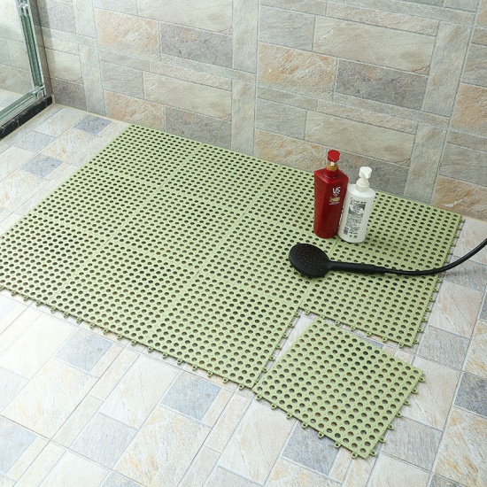 Immagine di Verde chiaro 30 * 30 cm tappetino da bagno da cucina in PVC tagliabile cuttable tappetino da bagno antiscivolo tappetino da bagno cuscino acqua cuscino per la casa bagno drenante pad piede