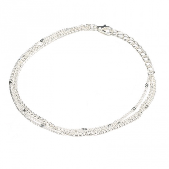 Picture of Multilayer Layered Anklet Silver Tone 25cm(9 7/8") long, 1 Piece