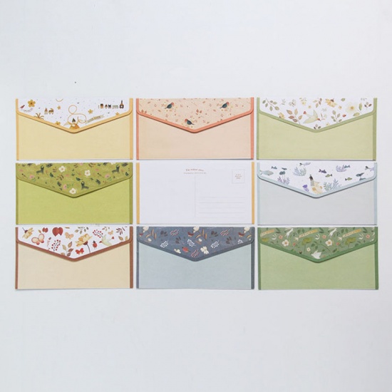 Immagine di Carta Busta Rettangolo Rosa Chiaro Fiore 20.8cm x 14.1cm 16.4cm x 8.5cm, 1 Serie