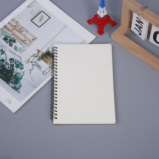 Picture of (A5)Paper Writing Memo Notebook White & Coffee Rectangle 21cm x 14.8cm, 1 Copy