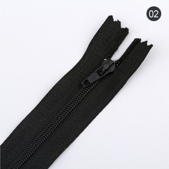Picture of Nylon Zipper For Tailor Sewing Craft Black 20cm, 10 PCs