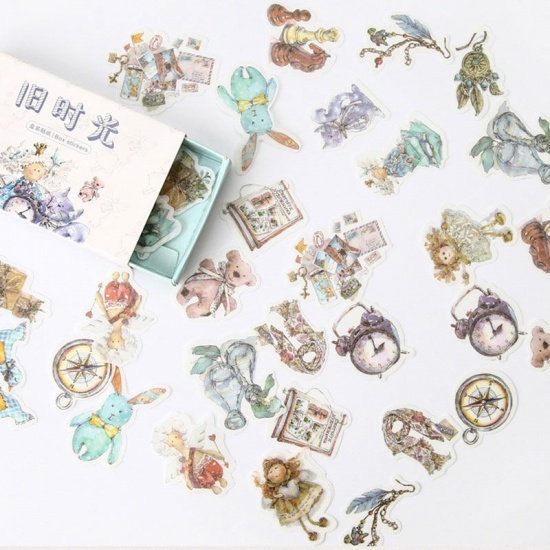 Immagine di DIY Decorazione Di Scrapbook Adesivi Multicolore Sveglia Bambola 1 Scatola ( 40 Pz/Scatola)