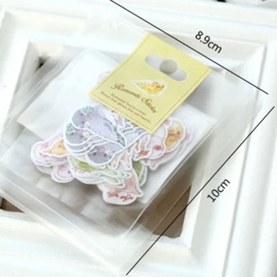 Immagine di DIY Decorazione Di Scrapbook Adesivi Rosa Fiore 10cm x 8.9cm, 1 Pacchetto ( 70 Pz/Pacchetto)