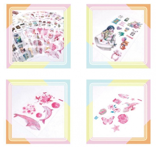 Picture of DIY Scrapbook Deco Stickers Multicolor Mixed Marine Animal 15cm x 10cm, 1 Set ( 6 PCs/Set)