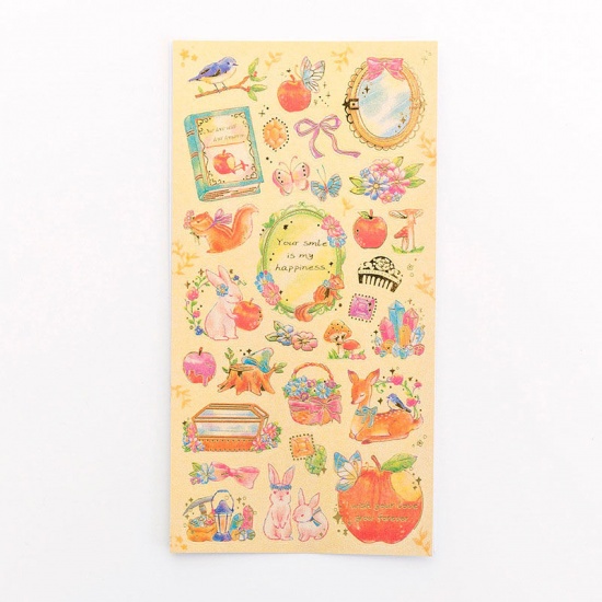 Picture of DIY Scrapbook Deco Stickers Multicolor Rabbit Animal Mixed 17.5cm x 9cm, 1 Sheet