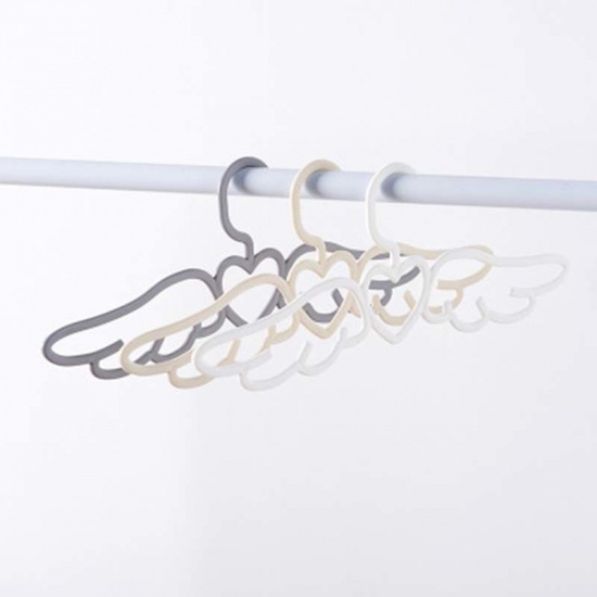 Picture of PP Multifunction Clothes Hangers Gray Heart Wing Anti Slip 41cm x 16cm, 1 Piece