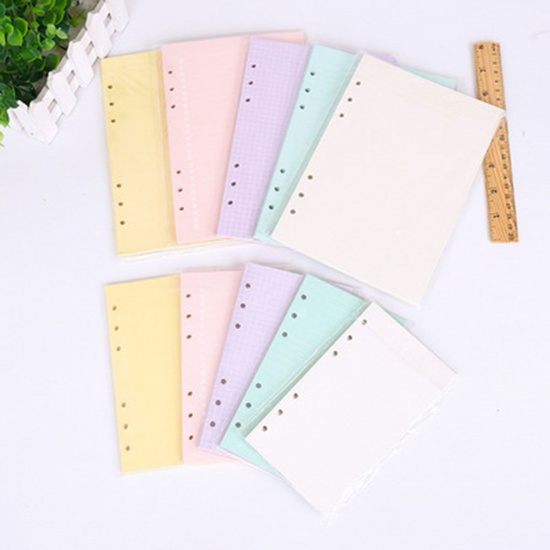Picture of Paper Loose Leaf Notebook Inner Page Refill Spiral Binder Mauve Rectangle 17cm x 9.7cm, (40 Sheets) 1 Copy