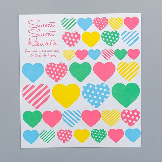 Image de Multicolore - DIY Papier Autocollant Décoration forme coeur