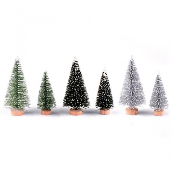 Picture of Dark Green - Style4 Artificial Snowflakes Christmas Tree Xmas Decoration Decoration Xmas Green Silver Mini Tree