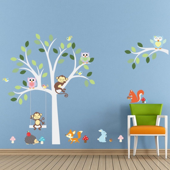 Picture of Multicolor - Personality Creative Wall Sticker for Kids Room Forest Animal Party Children's Room Kindergarten Home Decoration Stickers