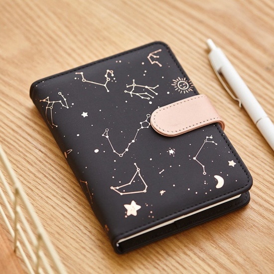 Picture of 2651-Black leather inside page 114 sheets snap notebook notebook small fresh notebook sub-Japanese hand book