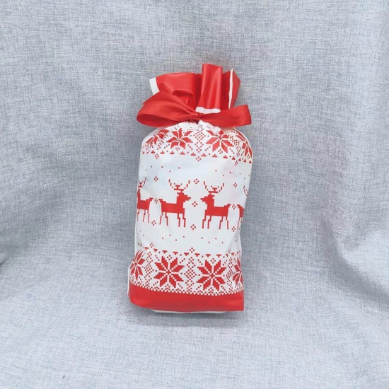 Изображение Упаковочные Коробки Белый & Красный Рождественские северный оленьС узором 23.5см x 15см , 10 ШТ