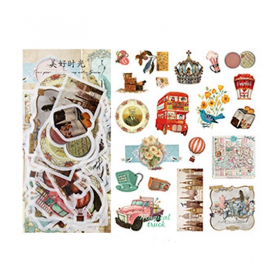 Picture of Multicolor - Good times like water years series and paper stickers package Creative hand account DIY decorative stickers hand book album diary 60 pieces into