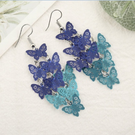 Picture of Wholesale Boho Chic Dangle Earrings For Retailers - Hollow-Out Colorful Dragonfly Brass with Gold Plated Hook