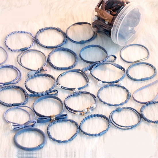 Picture of Elastic Band Hair Ties Band Navy Blue 5.5cm, 1 Set ( 24 PCs/Set)