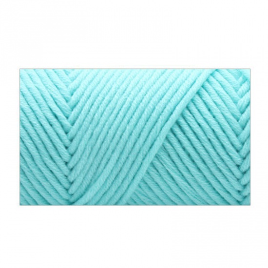 Imagen de Hilo de Tricotar Super Suave Algodón Mezclado de Verde Azul 1 Unidad