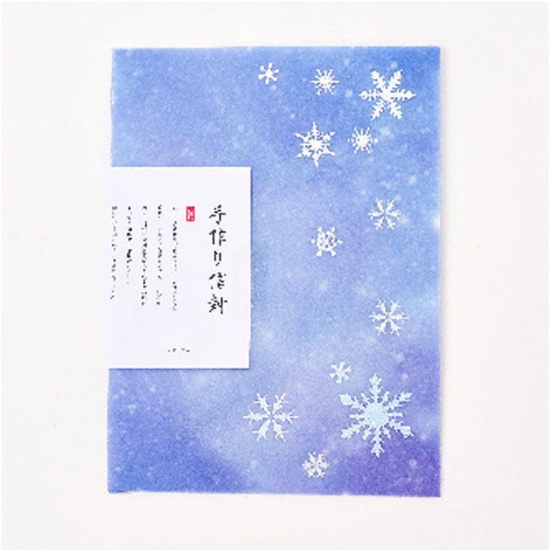 Picture of Tracing Paper Envelope Rectangle Cyan Flame Fire Pattern 15cm x 10cm, 1 Set ( 3 PCs/Set)
